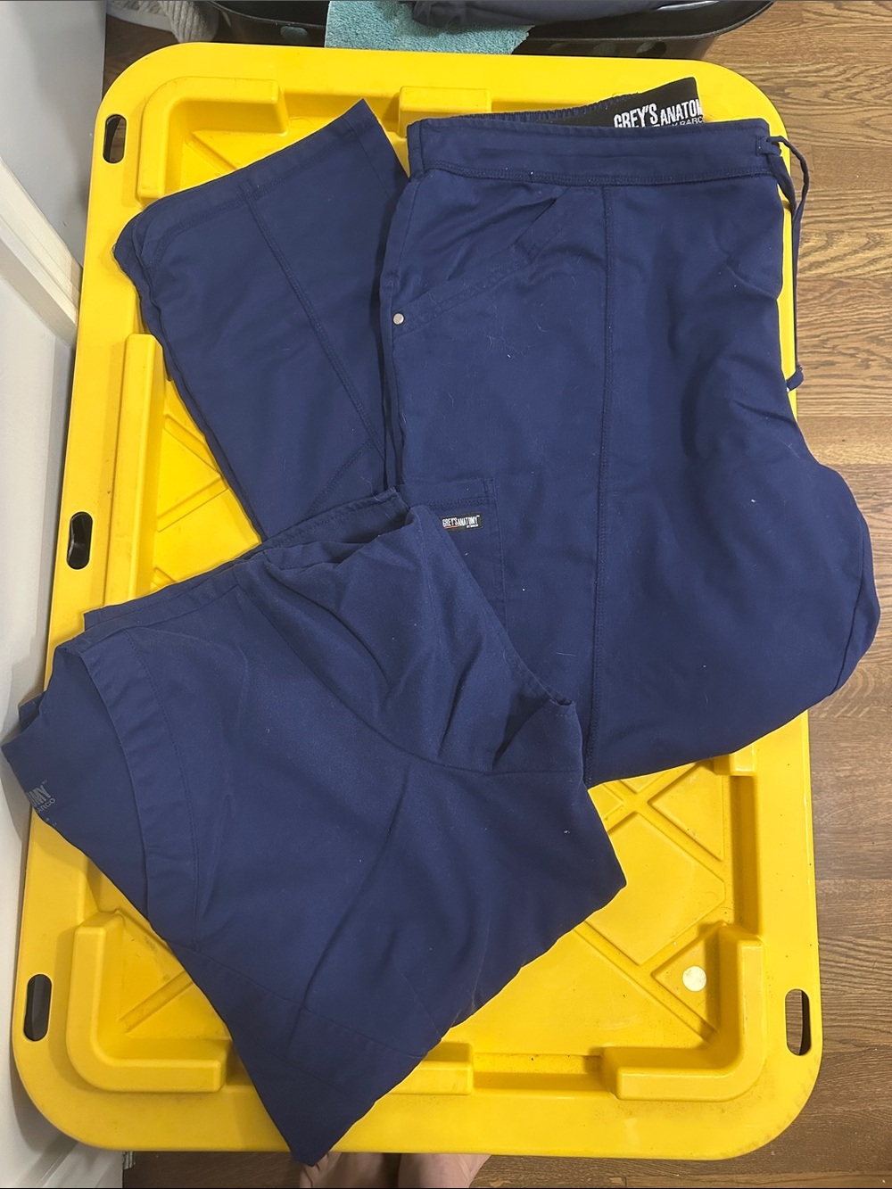 Grey's Anatomy women’s Navy Scrub Pants and top